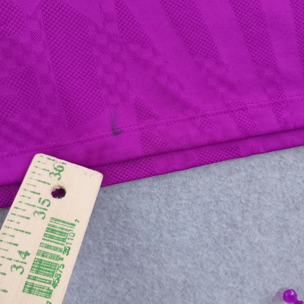 Nike Dri-FIT Polo Shirt Mens 2XL Purple Geometric Golf Performance Wear Top